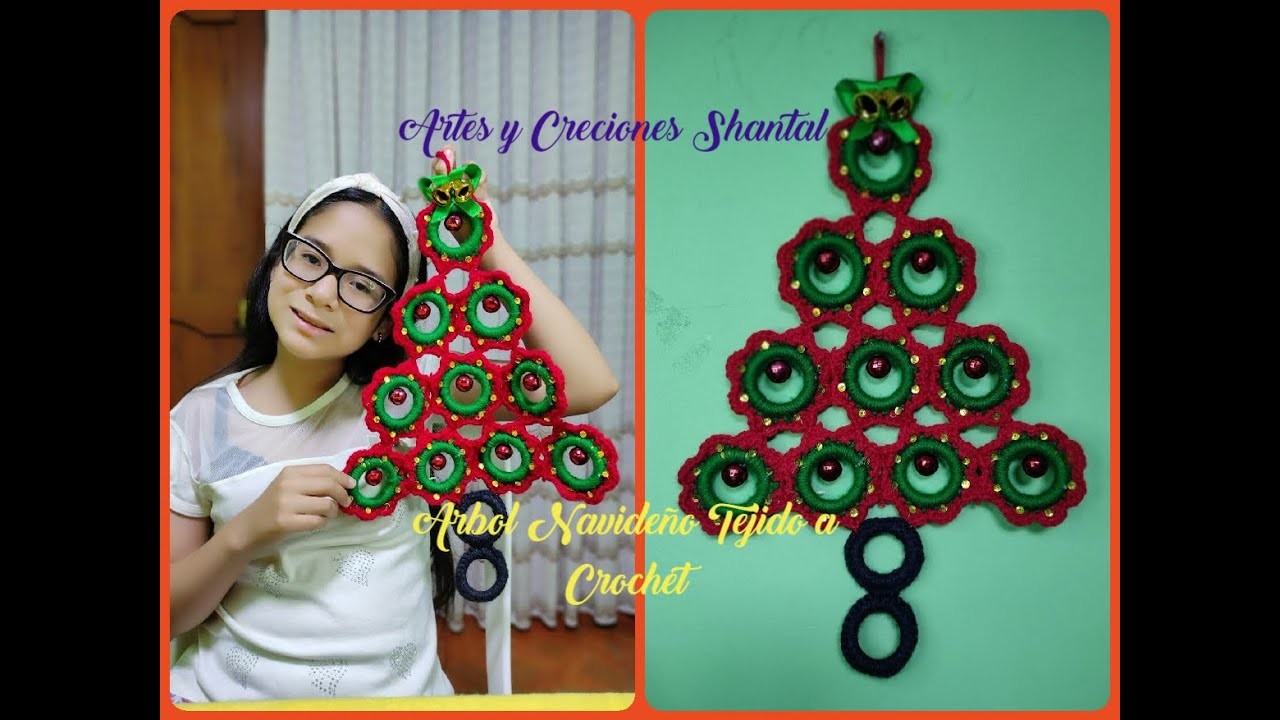 Arbol Navideño Con Aros  a Crochet.