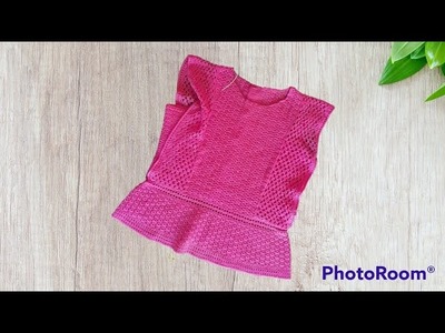 Blusa tejida a crochet, modelo "Lady en rosa" todas las tallas, paso a paso