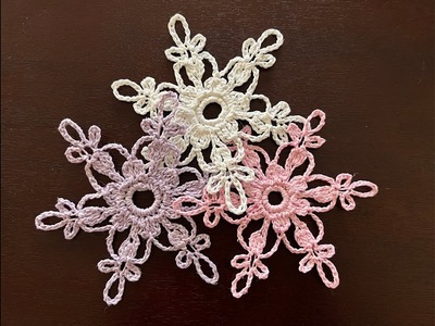 Copo de nieve parecido a una flor, crochet, #2