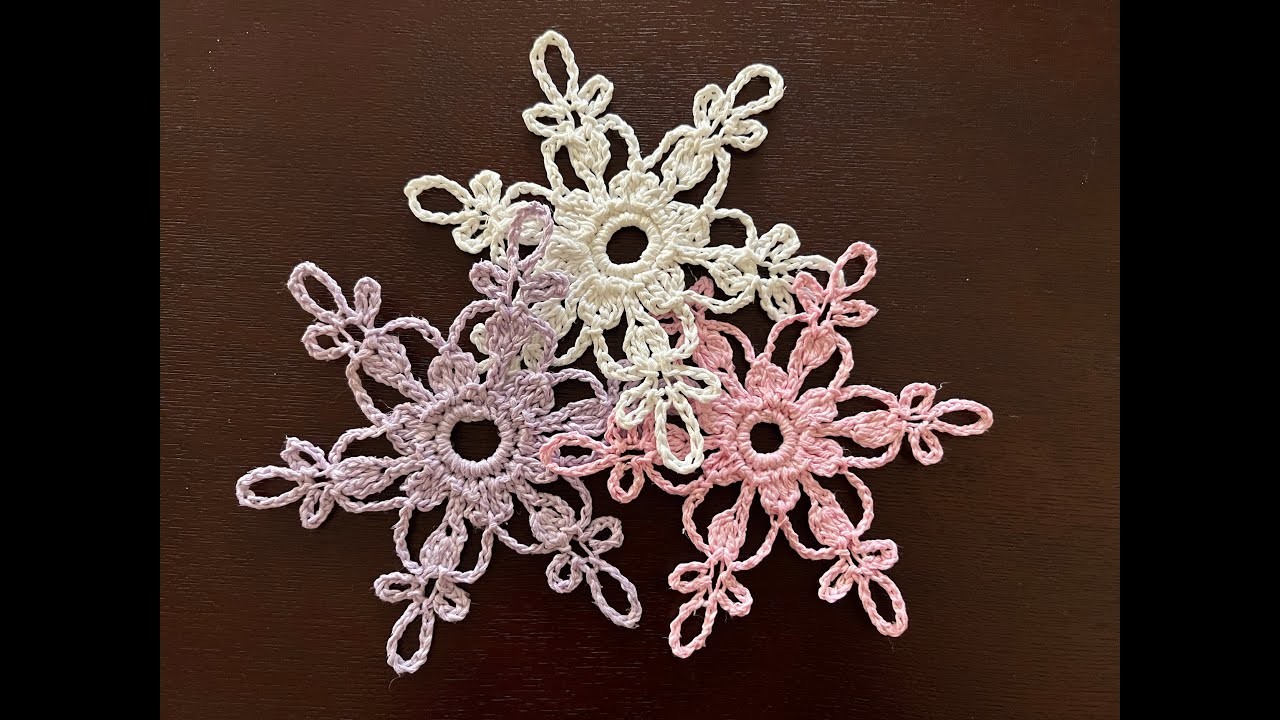 Copo de nieve parecido a una flor, crochet, #2