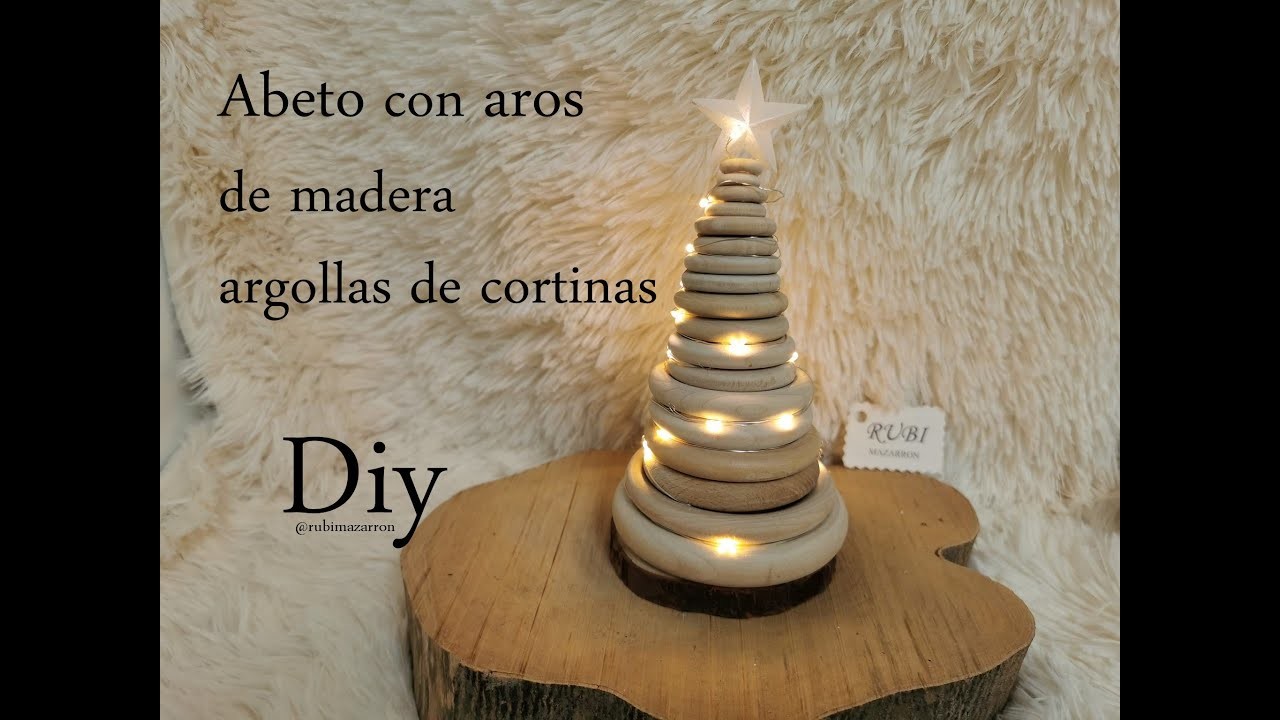 Diy. Abeto con aros de cortinas