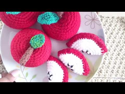 Manzana en trozos -  tejidos a crochet (Idea de negocio) ????????????????