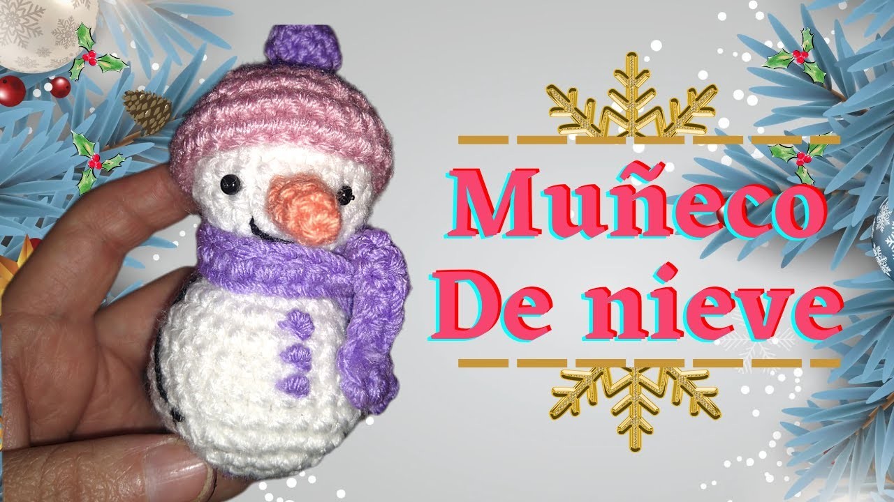 MUÑECO DE NIEVE!! ☃️☃️ crochet paso a paso, muy muy fácil‼️☺️❄️