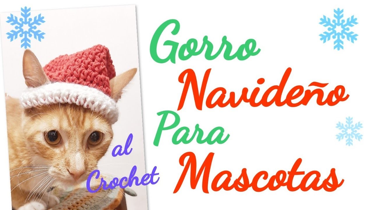 Gorro Navideño para Mascotas al Crochet