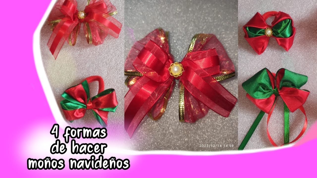 Hermosos moños _ 4 maneras de hacer moños para esta navidad