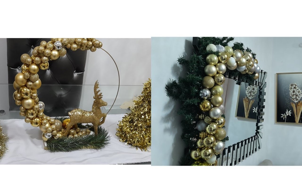#manualidades# como crear unas hermosa guirnaldas  y un centro de mesa para decorar en navidad