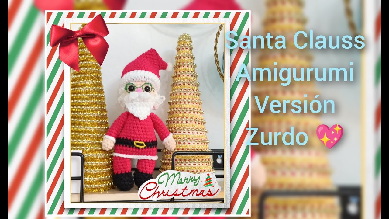 MINI SANTA CLAUSS. AMIGURUMI. PRIMERA PARTE.VERSIÓN (ZURDO)