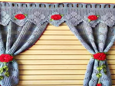 Cortinas tejidas a crochet para ventanas y puertas ❤️
