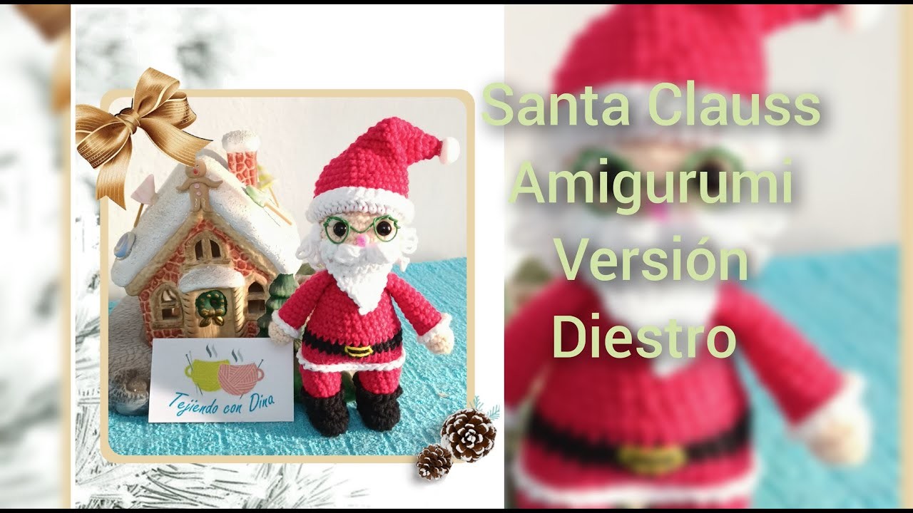 MINI SANTA CLAUSS. AMIGURUMI. PRIMERA PARTE. VERSIÓN (DIESTRO)