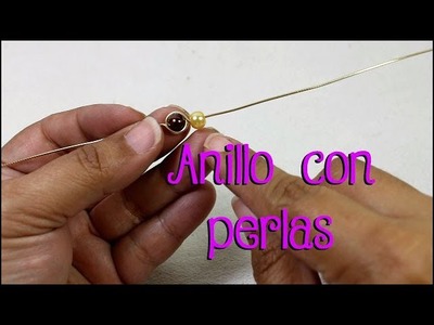 Aprende cómo hacer un anillo con perlas y alambre.  Anillo alambrismo.  Anillo Diy. 