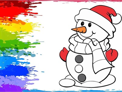 How To Draw a SNOWMAN | Teaching Drawing | Easy Drawing For Kids Step By Step