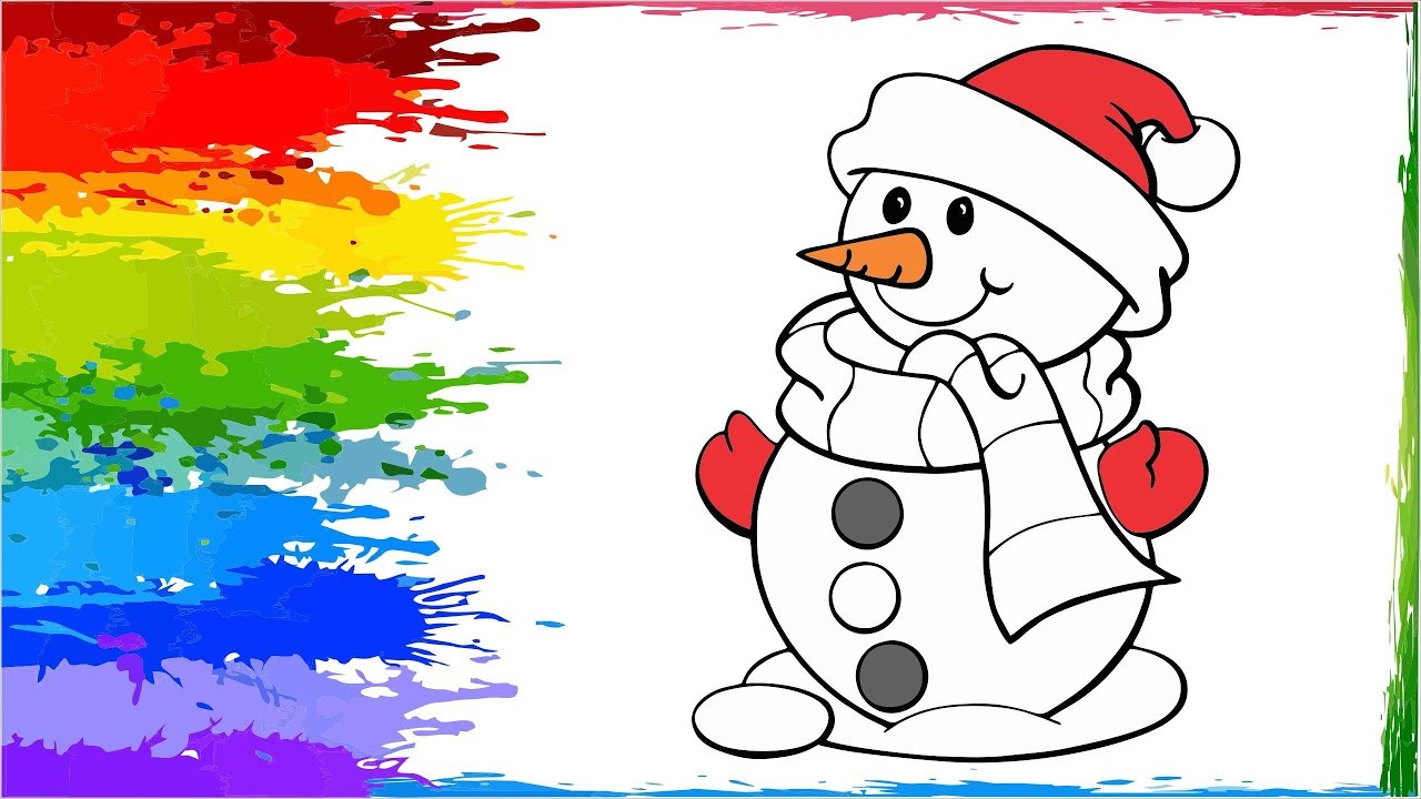 How To Draw a SNOWMAN | Teaching Drawing | Easy Drawing For Kids Step By Step