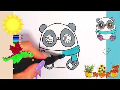 KAWAII.  Como dibujar fácil. Dibujos fáciles y divertidos oso panda