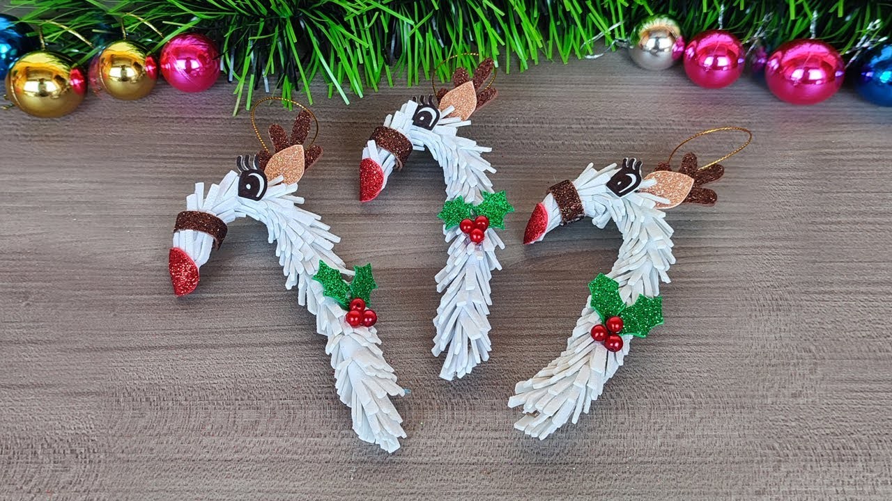 Más fácil imposible!! ???? mira cómo hacer estos renos navideños -decoraciones para el árbol de navidad
