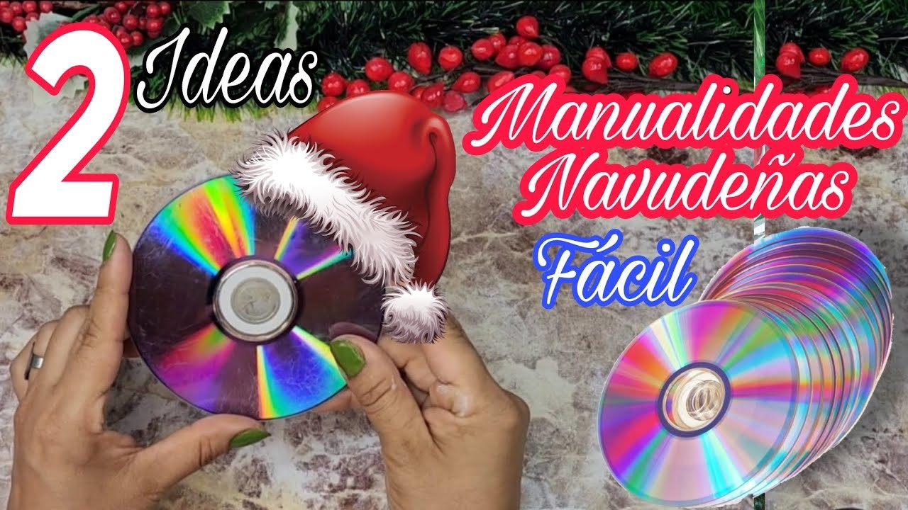 Mira lo que hice con CD'S viejos! 2 Originales Ideas Navideñas con Material Reciclado| Navidad 2022