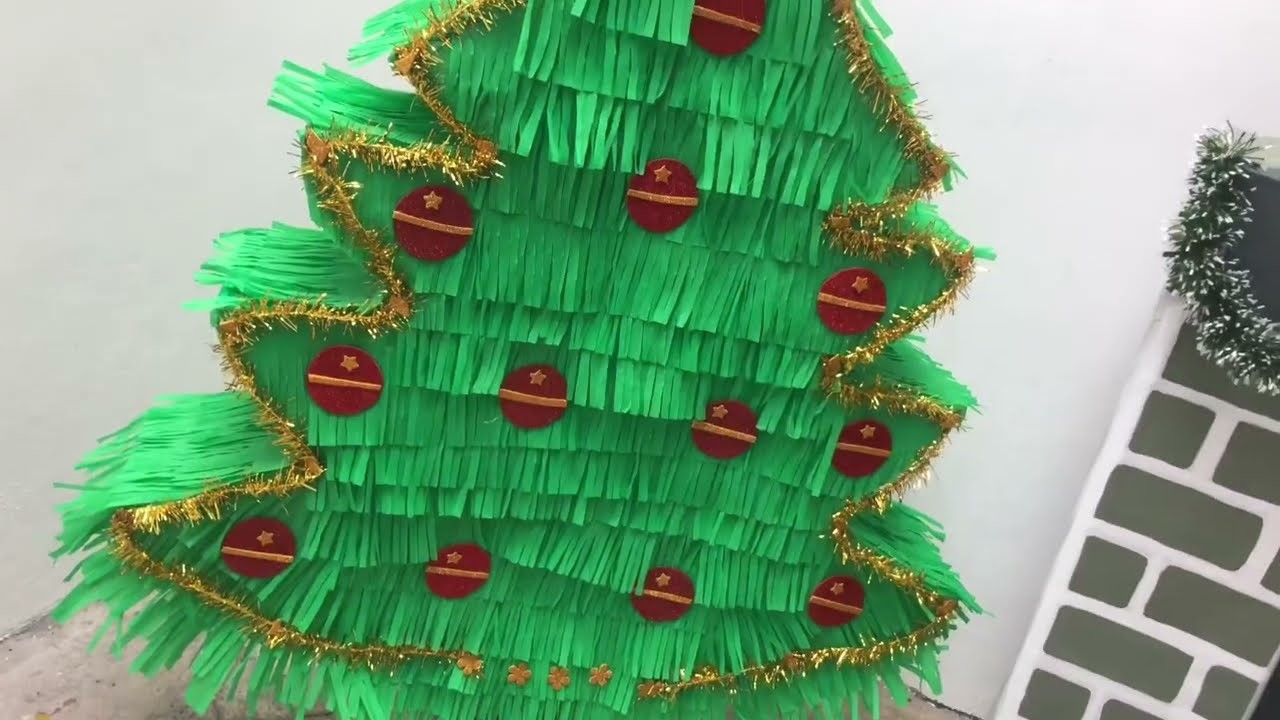 Piñata Arbolito de Navidad #piñatas #piñatanavideña #piñataarbolitodenavidad