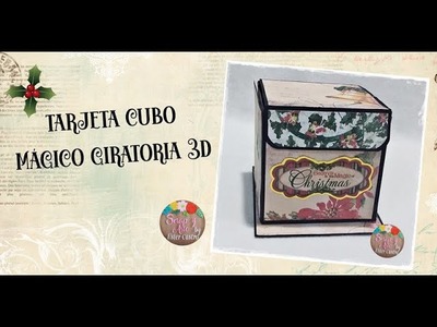 TARJETA CUBO MÁGICO GIRATORIA 3D - UNA NAVIDAD CON SCRAP - SCRAPBOOK DESDE CERO #scrapbooking