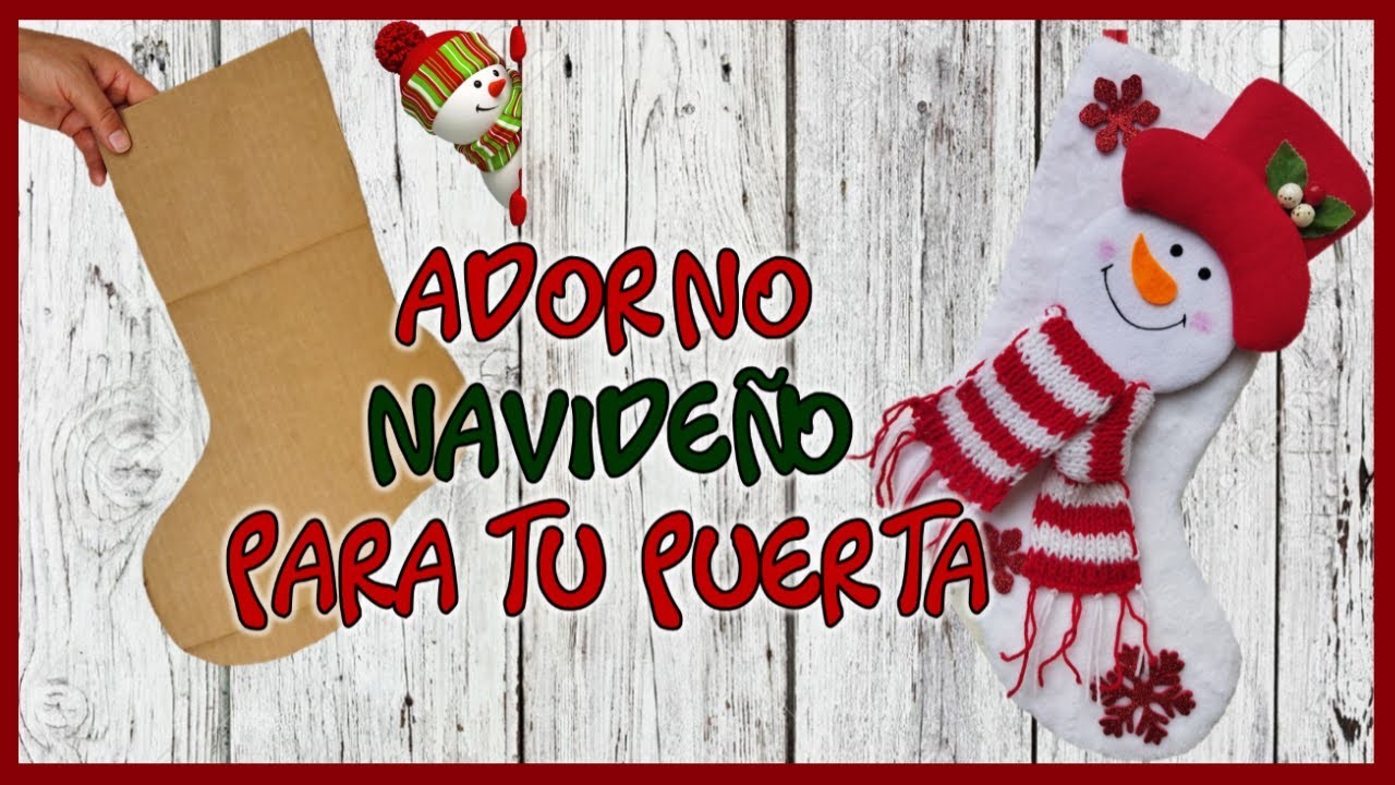 ADORNO NAVIDEÑO PARA TU PUERTA 2022 - Idea navideña con reciclaje - Christmas crafts with cardboard