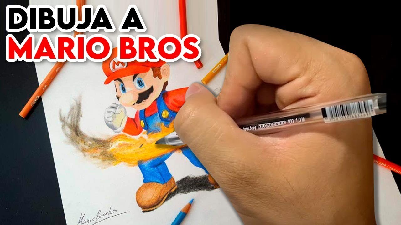 Como dibujar a Mario Bros | Tutorial paso a paso
