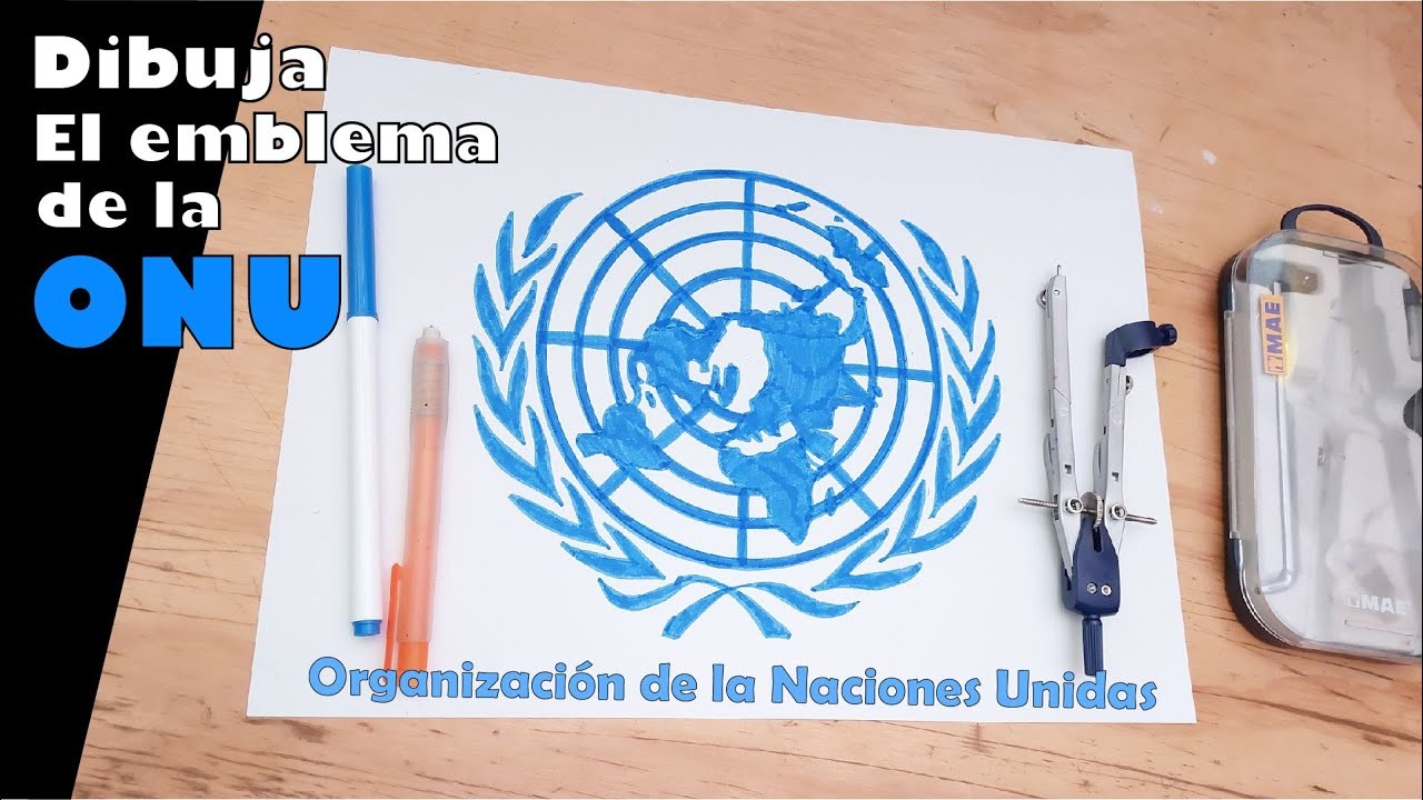 ???? Cómo dibujar y pintar el emblema oficial de la ONU  ????
