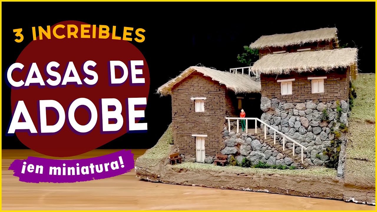 Como hacer 3 Increíbles Casas de Adobe en Miniatura | Mini construcción Esc: 1.50