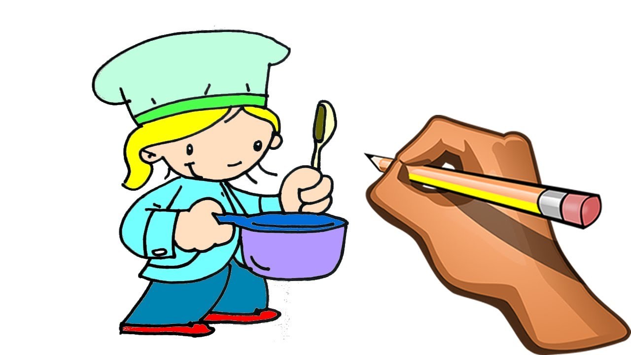 Dibujar Niña Cocinera Paso a Paso by Peketona