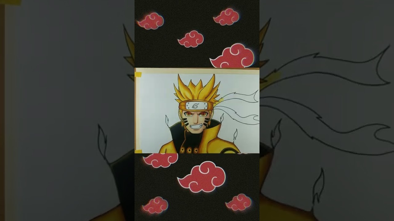 Dibujo de Naruto modo sabio de los 6 caminos #shorts