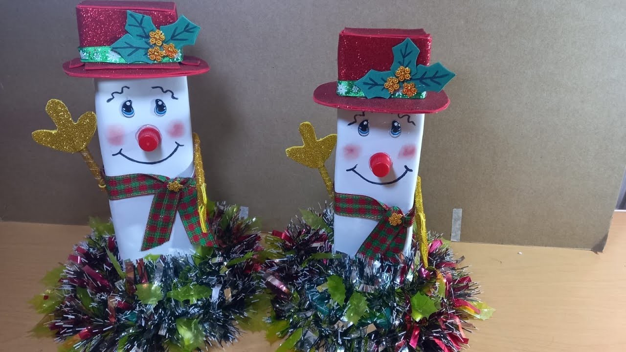 MUÑECO DE NIEVE CON MATERIAL RECICLADO|Rinconcito de manualidades