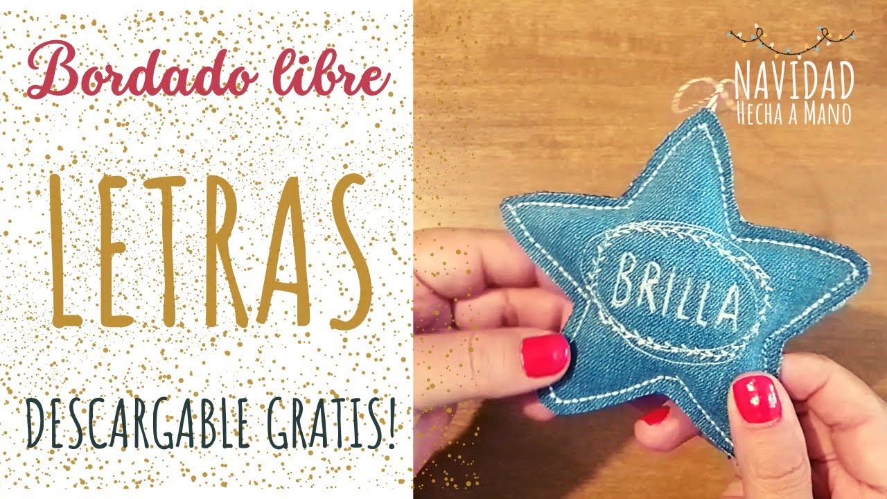 ✨???? Como bordar letras en tela de jean │ BORDADO libre con MAQUINA DE COSER │ Upcycling