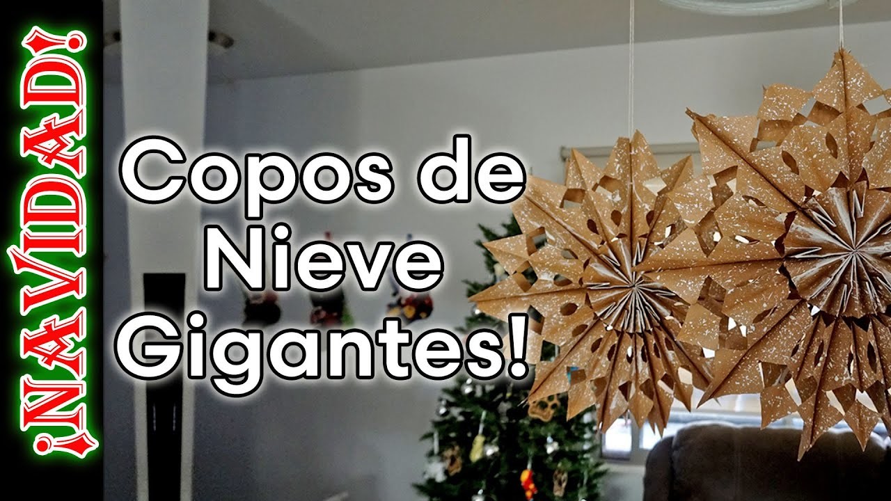 Como Hacer unos COPOS DE NIEVE GIGANTES PARA NAVIDAD ????????????