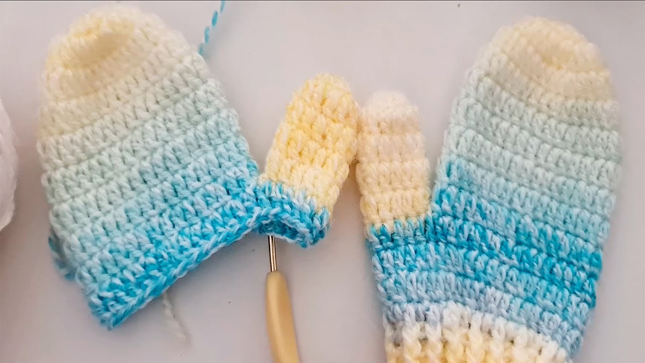 ???? Aprende a tejer a crochet "GUANTES CALENTITOS PARA NIÑO" tutorial completo tejido paso a paso