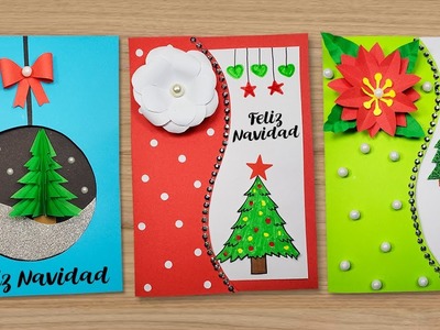 DIY 3 Lindas Tarjetas Navideñas ???? DIY Tarjetas hecha a mano | Christmas Cards