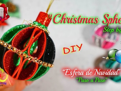 DIY Christmas Decorations Sphere #esferasnavideñas #decoracionnavideña #christmasdecorations