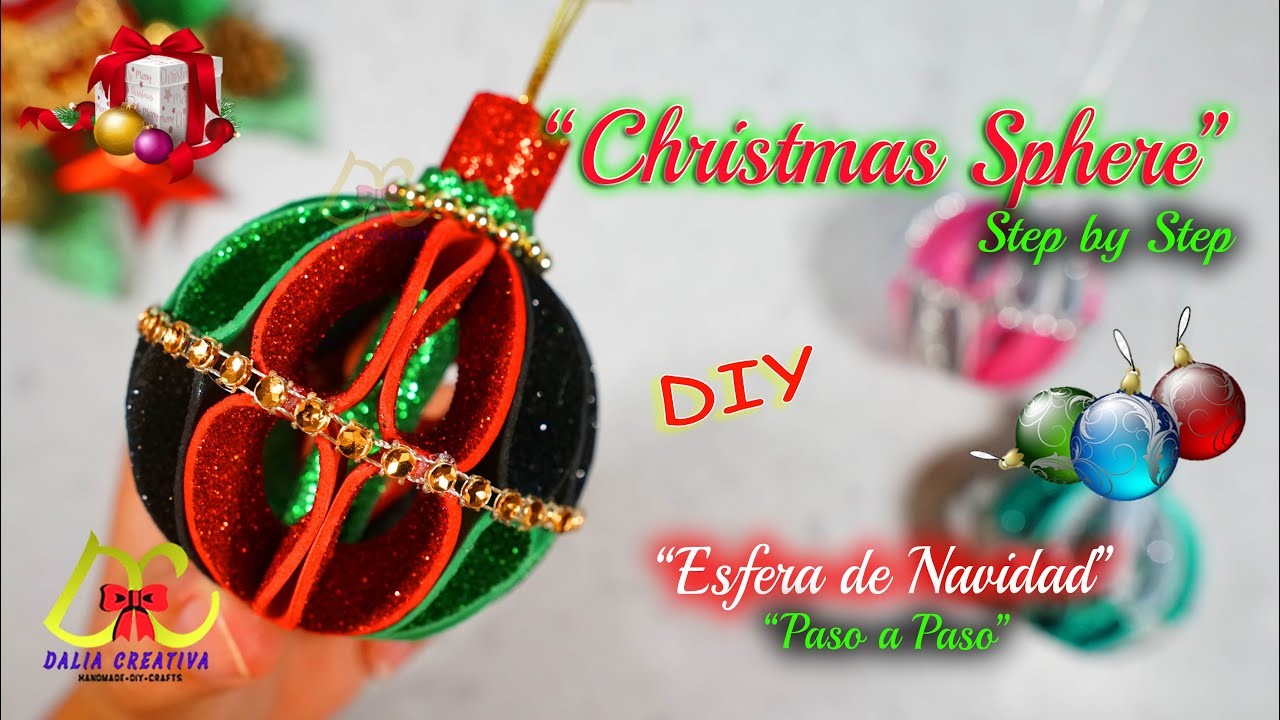 DIY Christmas Decorations Sphere #esferasnavideñas #decoracionnavideña #christmasdecorations