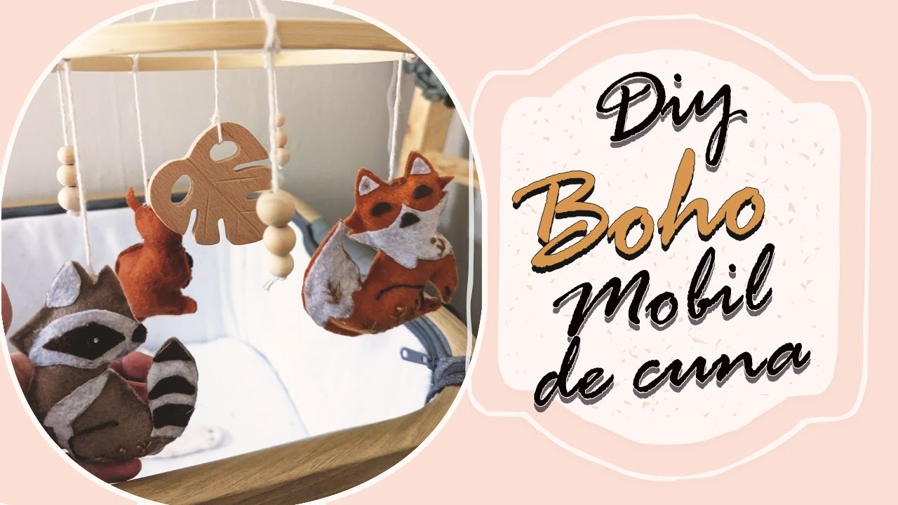 DIY ????MOBIL para cuna de BEBE con muñecos de FIELTRO y MADERA | Shantiirene