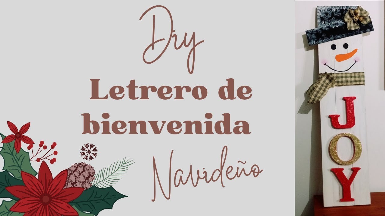 LETRERO DE BIENVENIDA NAVIDEÑO - MUÑECO DE NIEVE -