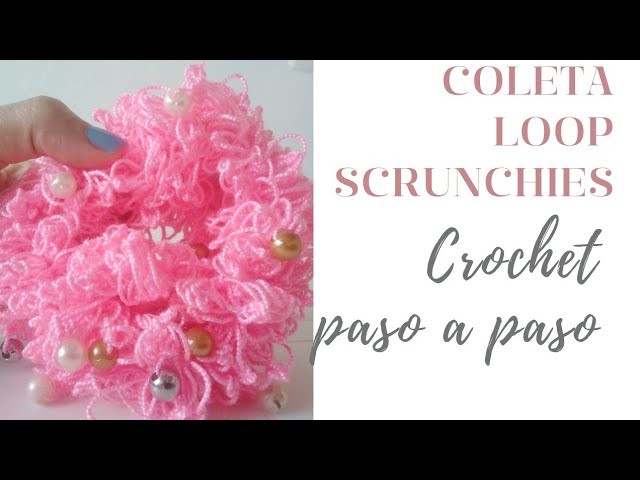 Scrunchie o moñ@  a CROCHET paso a paso