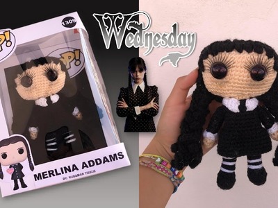 Wednesday Addams "Merlina" amigurumi estilo Funko Pop a crochet paso a paso + Tutorial caja ????