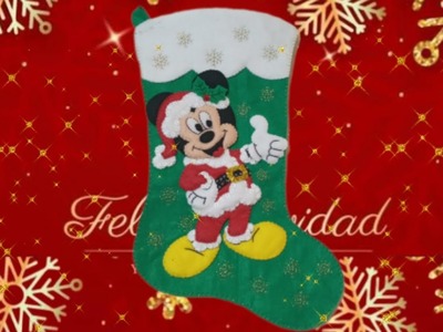 Bota Navideña en fieltro ????⭐#fieltro #manualidades #navidad #disney #mickeymouse