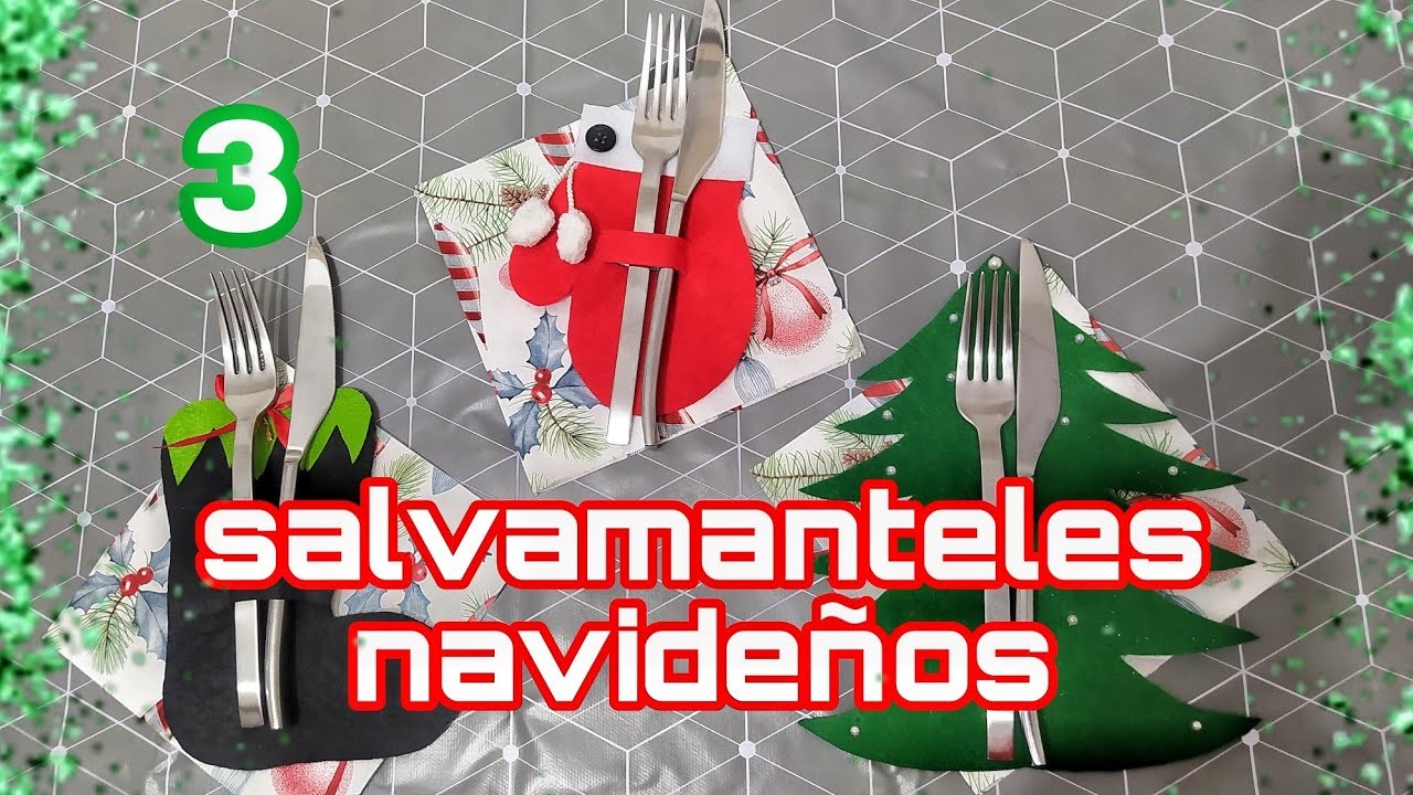 Como hacer 3 preciosos  Salvamanteles Navideños facil y rapido - tutorial paso a paso