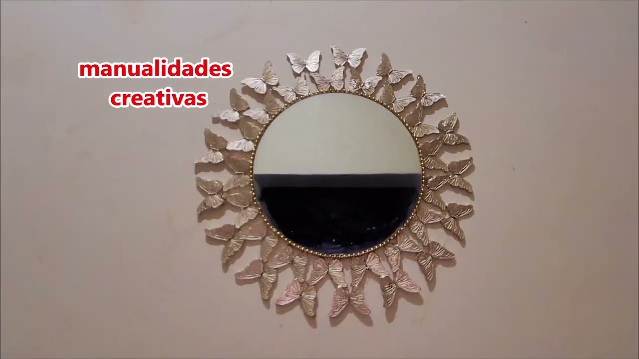 Espejo de mariposas doradas, muy fácil -  Golden butterfly mirror, very easy