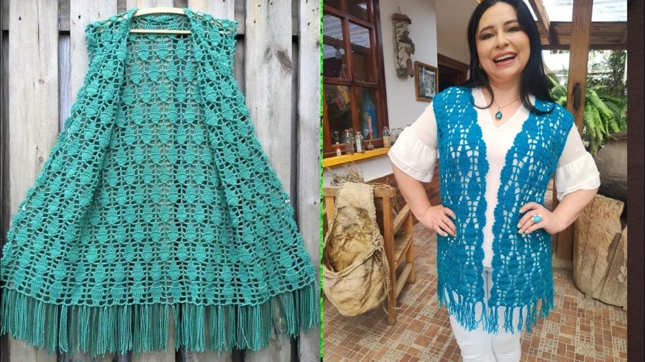 Chaleco "Hojitas" para Todas las Tallas #tutorial  a  #crochet