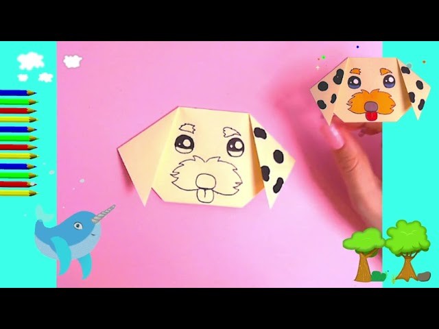 DIY  KAWAII Manualidades con papel. Ideas. Animales de Origami muy fácil Perro