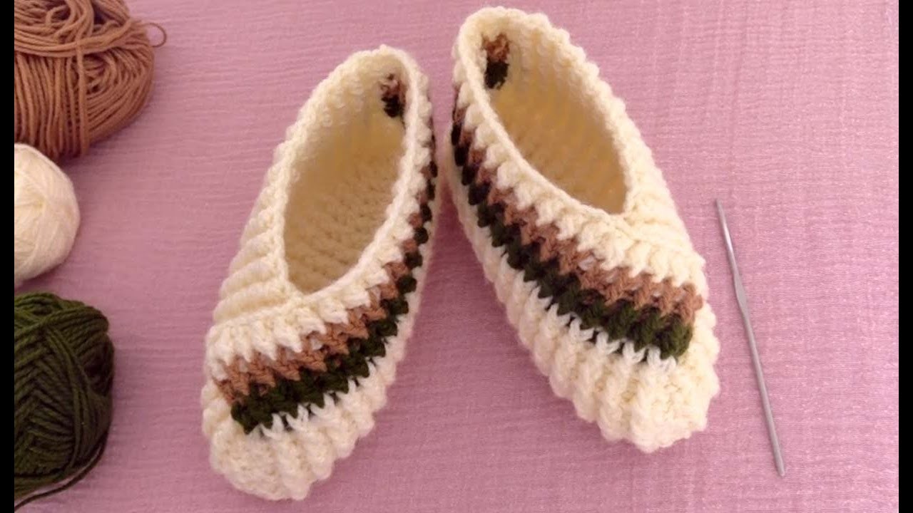 IMAGINA lo Fácil que es hacer Pantuflas Zapatos a Crochet en Todas las Tallas