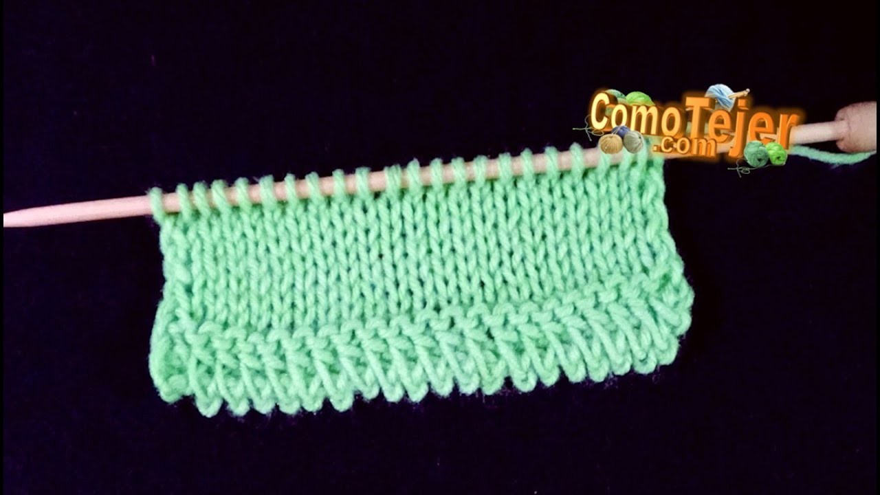 Punto de Borde Inicio Punto de Orillo Puntilla El Mas Fácil 2 agujas, tricot, palitos (1040)