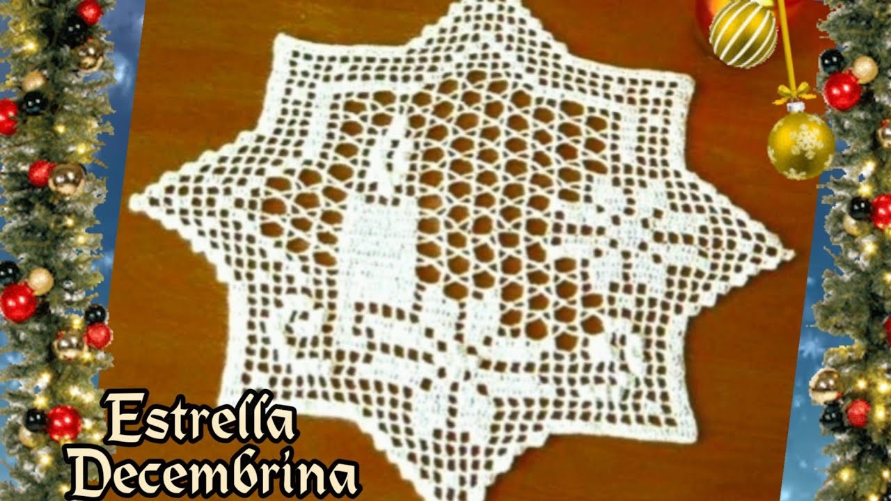 COMO TEJER ESTRELLA DECEMBRINA, 1RA PARTE, FILET CROCHET.