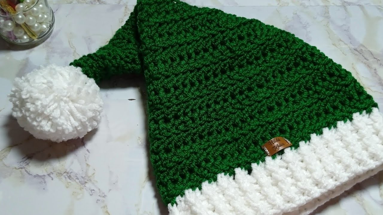 ????#comotejer GORRO NAVIDEÑO tejido a crochet #crochet #gorros ‼️ Tejiendo con Hilda Rosa ????