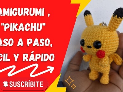 Llavero Amigurumi Pikachu mini funko, paso a paso, fácil y rápido, tutorial crochet