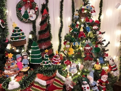 #Navidad decorada con adornos hechos a Crochet#2022