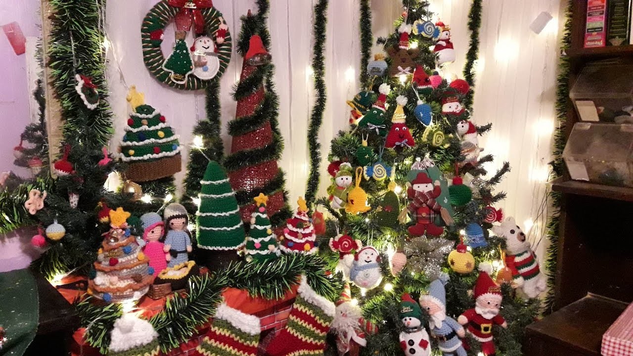 #Navidad decorada con adornos hechos a Crochet#2022